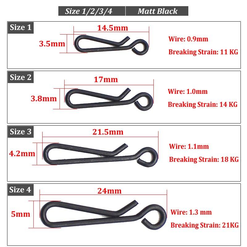 20PCS Rig Link Clip for Combi Carp Rigs Quick Change Snap Rigs for Carp Fishing Accessories Tackle Equipment