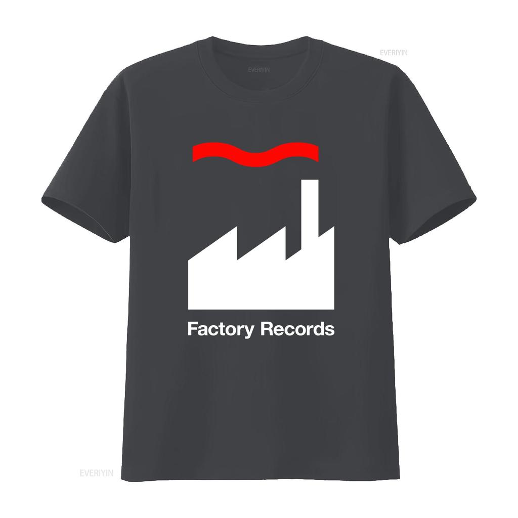 Factory Records T-Shirt Erhältlich in allen Größen S XXL Klassische Schwarz-Weiß-Farben Vintage gewaschen Designer-Kleidung Dehnbar