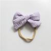 Gauze Bamboo Knotted Bowknot Baby Headbands Plain Color Cotton Muslin Newborn Hair Bows