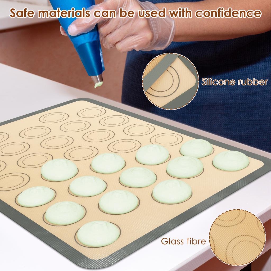2Pcs Silicone Baking Mats for Oven Non Stick Heat Resistant Bakeware Sheets for Cookie Macaron Bread Baking Liner Kitchen Tools