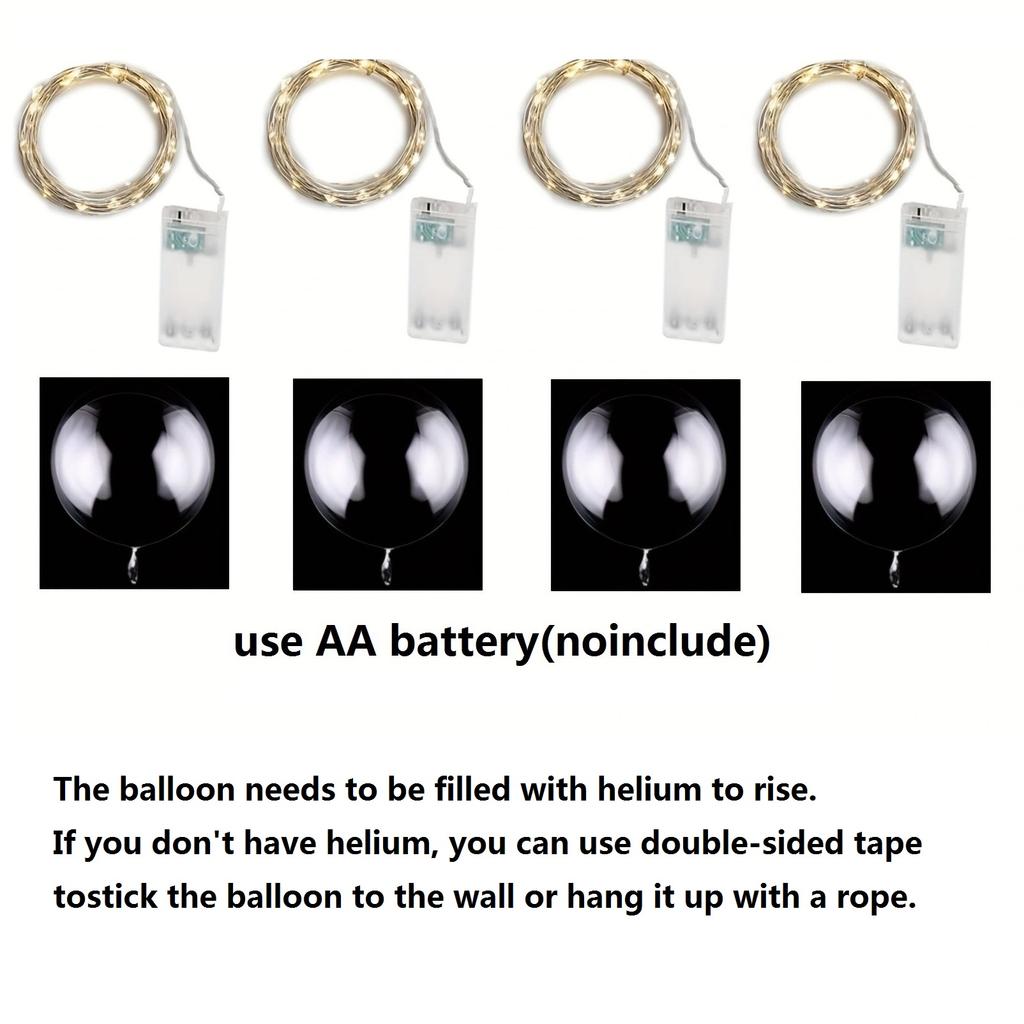 4 st LED-ballonger med ljus lysande transparenta Bobo-ballonger bröllopsfödelsedagsfest dekoration LED-ljusballong