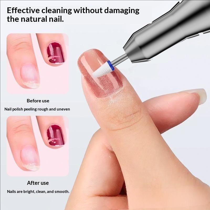 Nail Drill Machine Pro Lathe Nail Milling Cutter Rechargeable Nail Art Electric Sander Motor Polisher With 12 Polishing Head