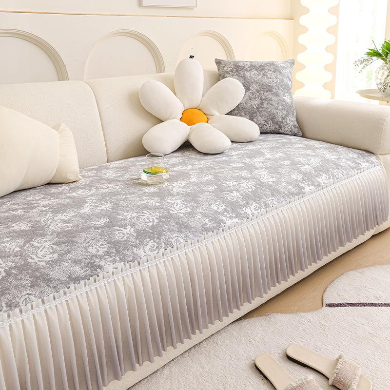 

Юбка ледяной шелк диванная подушка лето 2025 новинка высококачественный диванный коврик фиксированный нескользящий чехол на подушку сиденья ткань 60*60cm