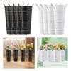 4Pcs French Floral Bucket Storage Plant Planter for Balcony Deck Front Porch
