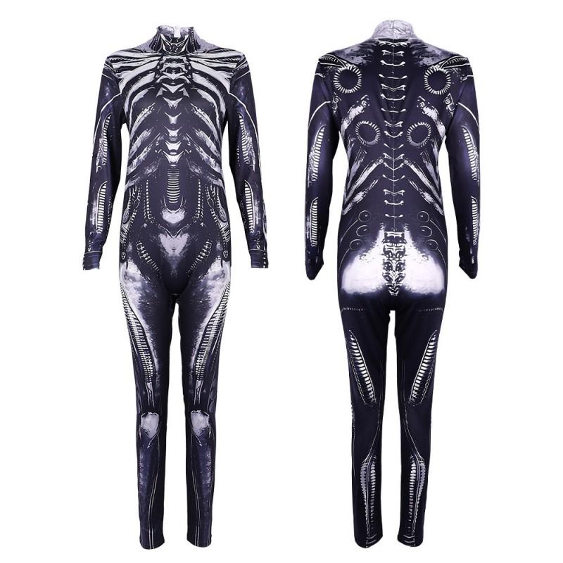Tuta scheletro di Halloween da uomo Stampa 3D Costume Cosplay Horror