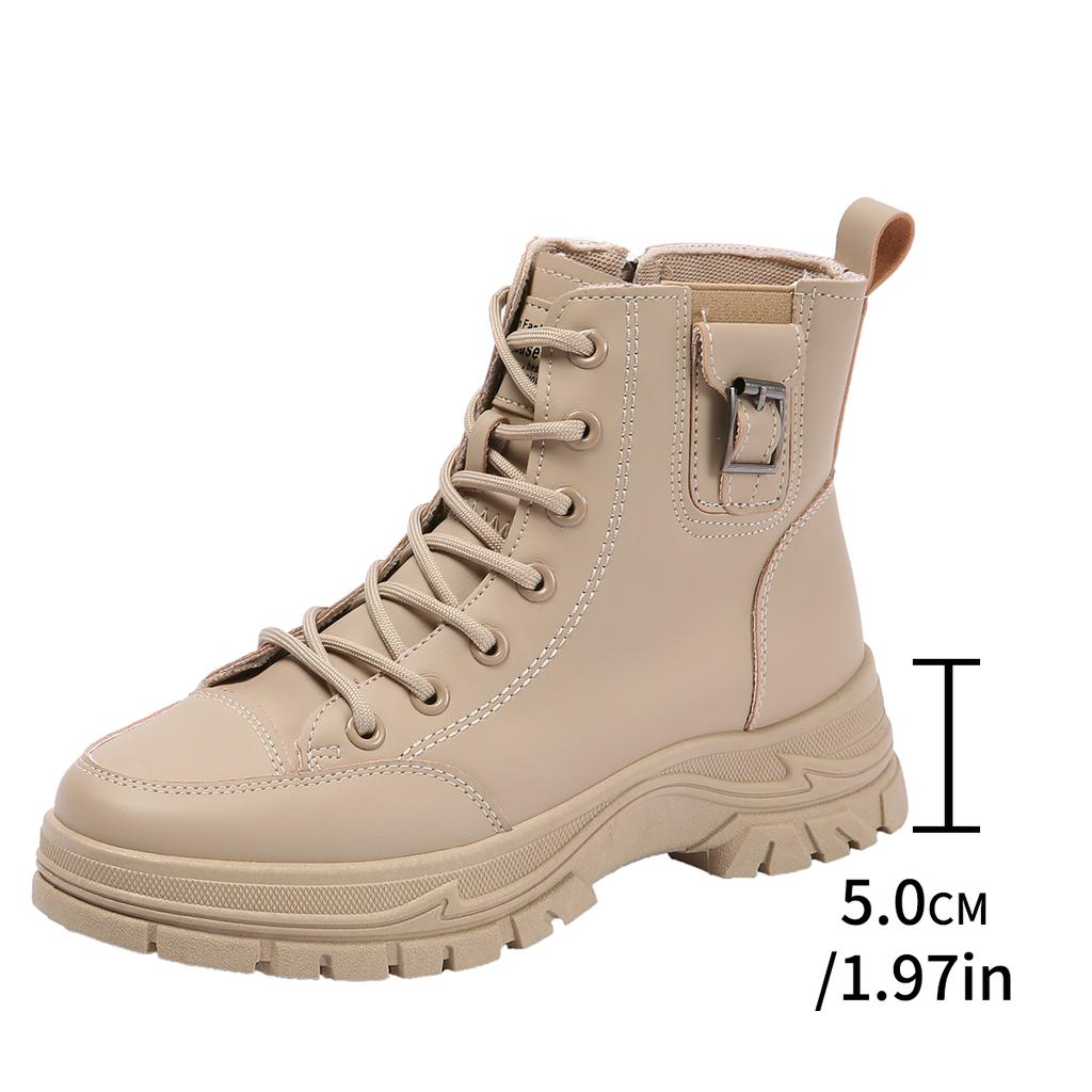 New Platform Shoes for Women Casual Sneakers Lace Up Women's Ankle Boots Outdoor Fashion Short Platform Boots Zapatos De Mujer