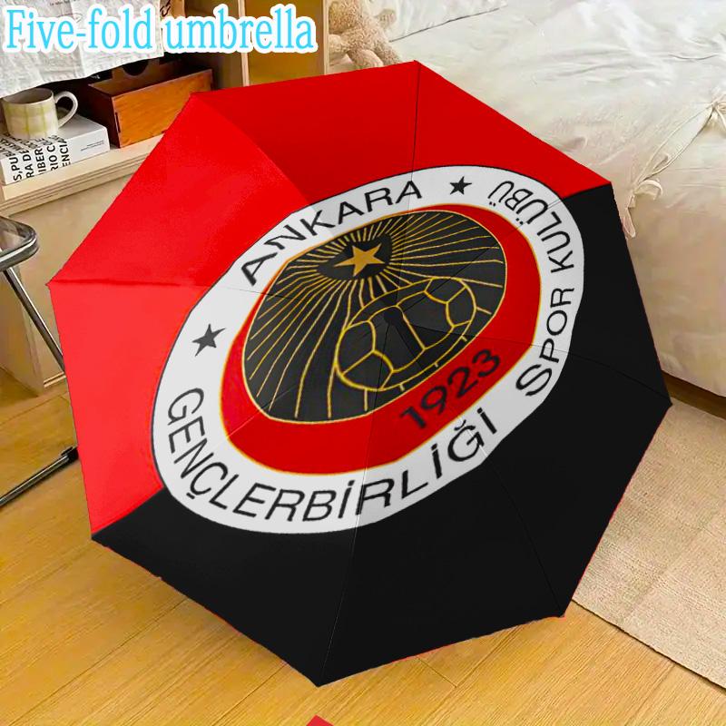 Genkelbigli Club Sports Mini Umbrella, 5-Fold, Lightweight, Retractable Umbrella Features 8 Ribs, Ideal for Outdoor Use Fan Gifts