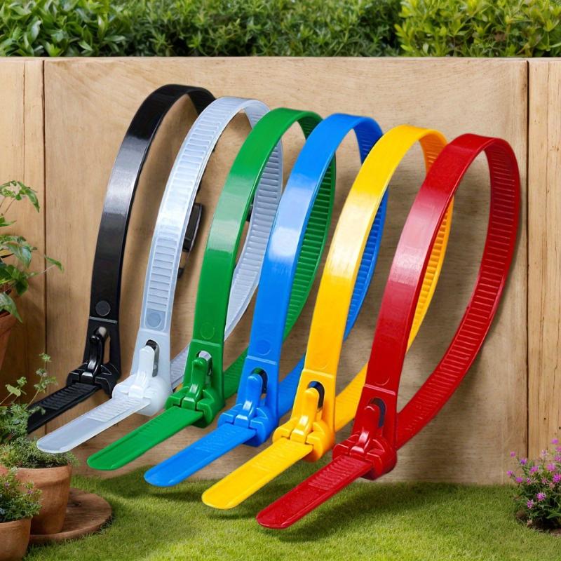 100pcs/bag Reusable Self-Locking Cable Ties Cord Management Accessories Mixed Colors,Cable Organizer,Cable Lock Ties Easy To Use