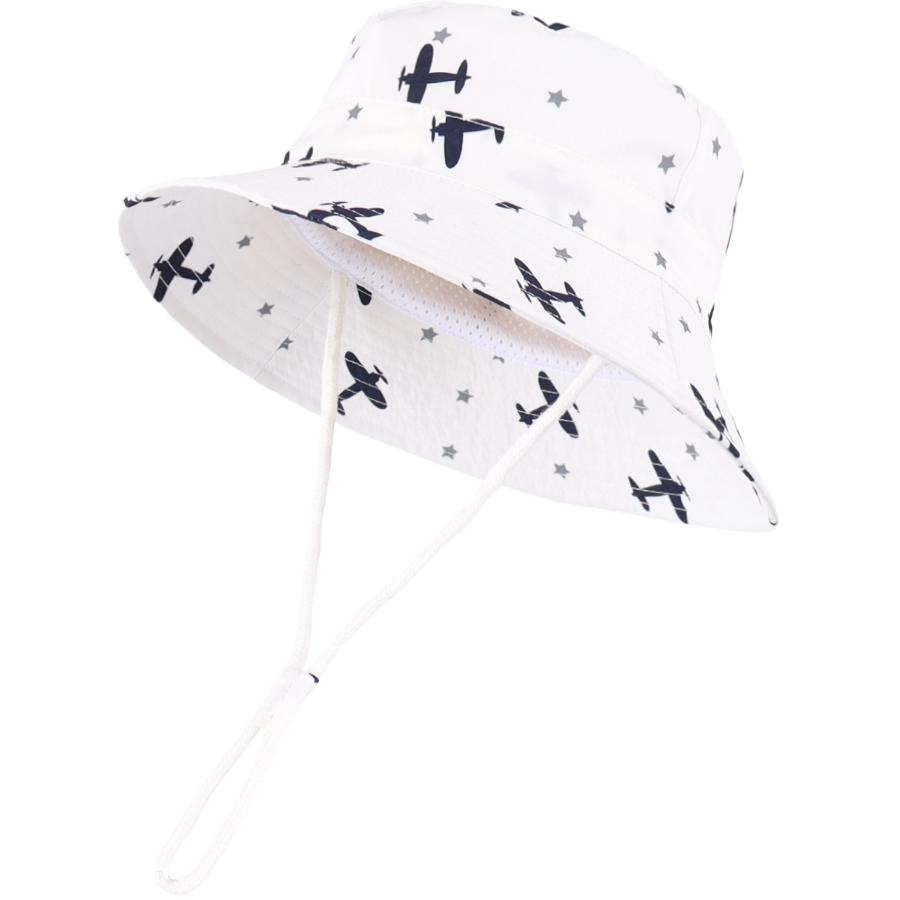 Baby Sun hat Baby Bucket hat with Strings Summer Sun Protection Infant Sun hat for Kids S-48CM