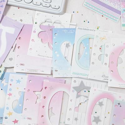 40 Pièces Ins Esthétique Cœur Creux Pages Intérieures Transparentes pour Cahiers Classeurs M5 Mignon Fille DIY Accessoires pour Journal Scrapbook