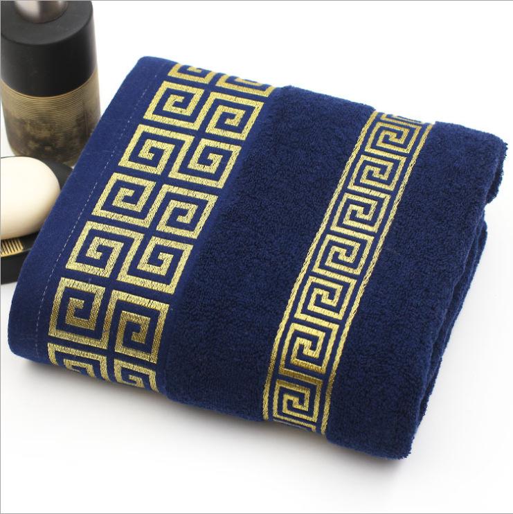 

Хлопковое полотенце Банное полотенце Бытовое полотенце для лица Большое мягкое впитывающее взрослое хлопковое полотенце для лица Женское и мужское для ванны 34*74cm темно-синий