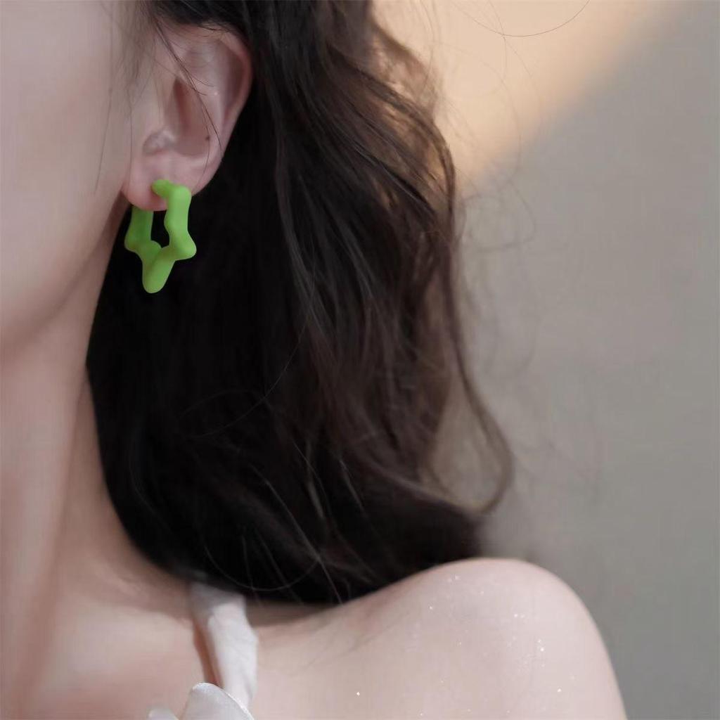 Colorful Five-Pointed Star Stud Earrings: Spring/Summer 2026 Dopamine Design, Fresh & Versatile Ear Cuffs
