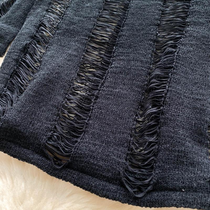 Abito lavorato a maglia senza schienale elegante scava fuori Abito da donna elegante a maniche lunghe sexy Mini abiti a matita Abito coreano sottile di moda di base sottile femminile 2024