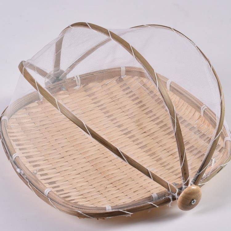 Handwoven Vietnamese Bamboo Storage Basket - Round Farmhouse Style Small Bamboo Basket 18*7cm