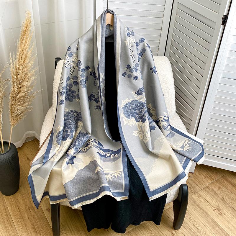 Design Paisley Printed Cashmere Scarf Women Winter Pashmina Shawls And Wraps Thick Warm Bufanda Stoles Blanket Luxury