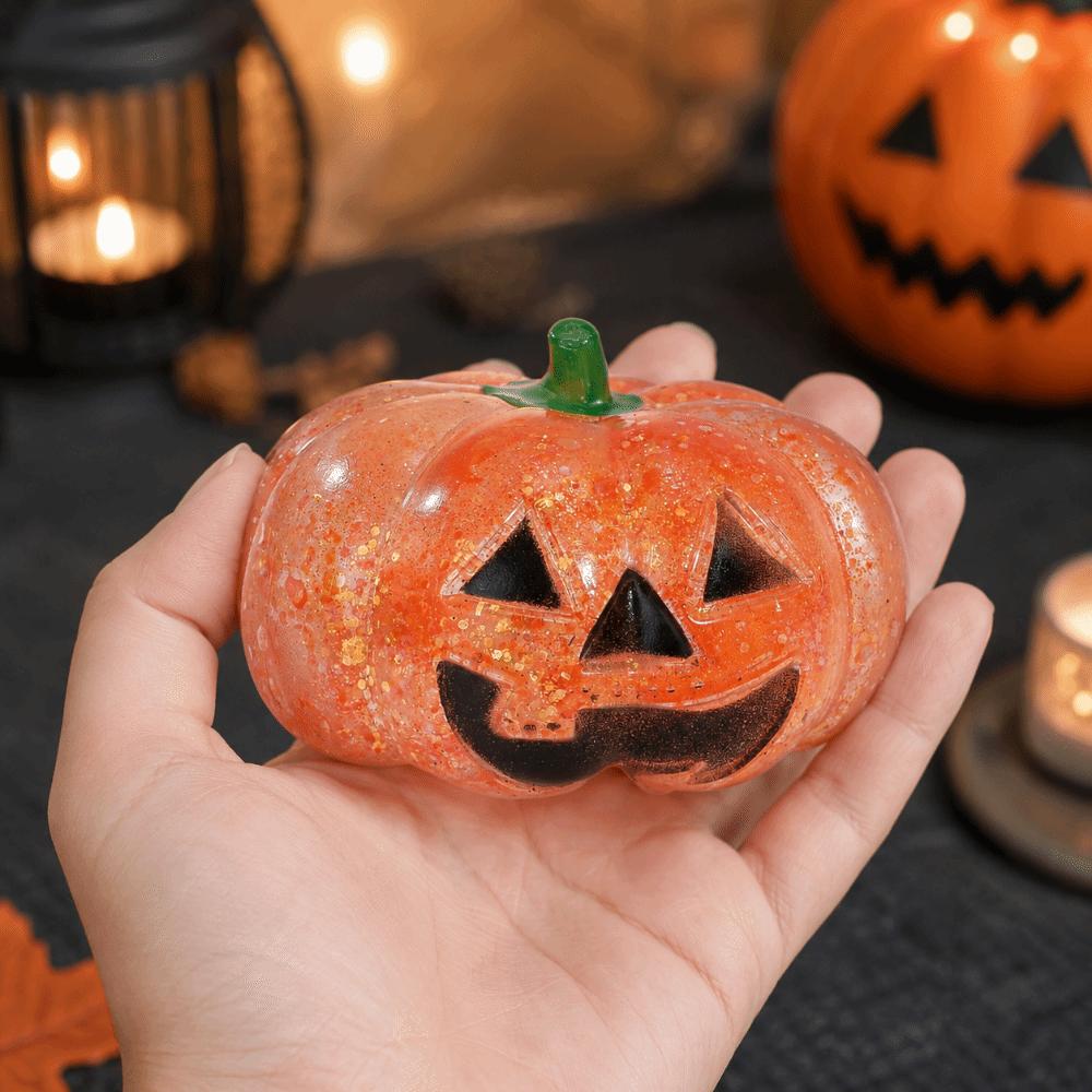 Bright Colors Halloween Shiny Fidget Toy Soft Pumpkin Shaped Squishy Toy  Anti-stress
