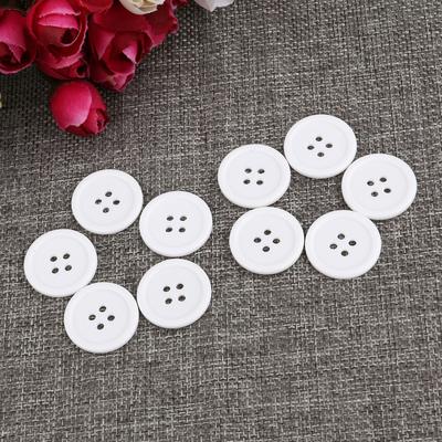50Pcs 23Mm White Round 4 Hole Resin Buttons Sewing Craft Supplies for Scrapbooking Embellishments Jewelry Making Knitting DIY