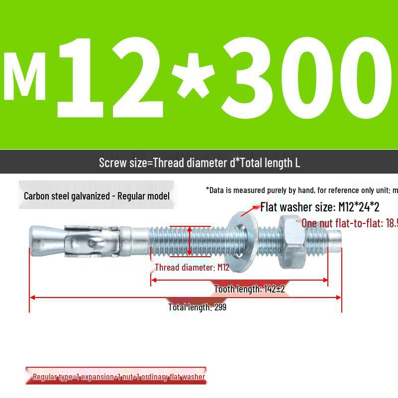 Vysoce pevný nástěnný hmoždinkový šroub pro opravy automobilů (M6/M8/M10/M12)