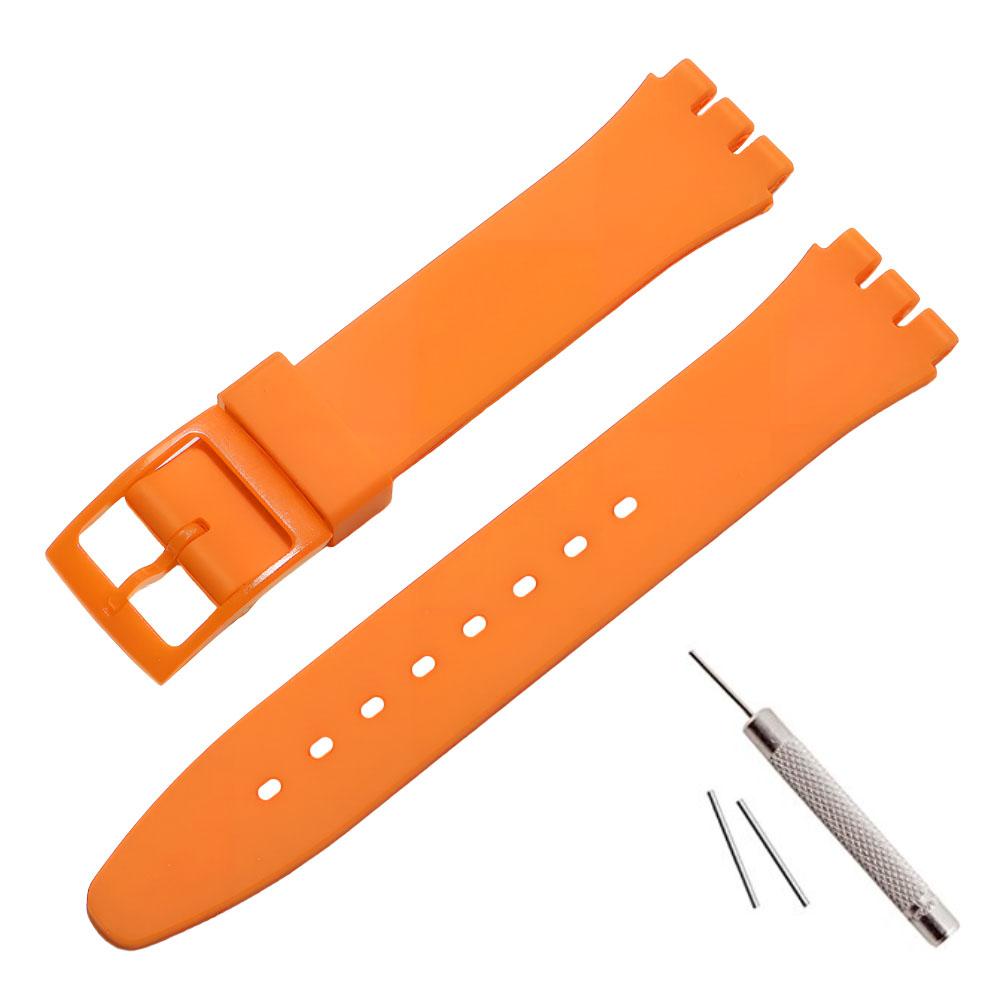 Silikonowy Pasek do Zegarka 16mm 17mm 19mm 20mm dla Swatch Kolorowy Pasek Sportowy Gumowy Zamienny Pasek na Nadgarstek Bransoletka Akcesoria do Zegarka
