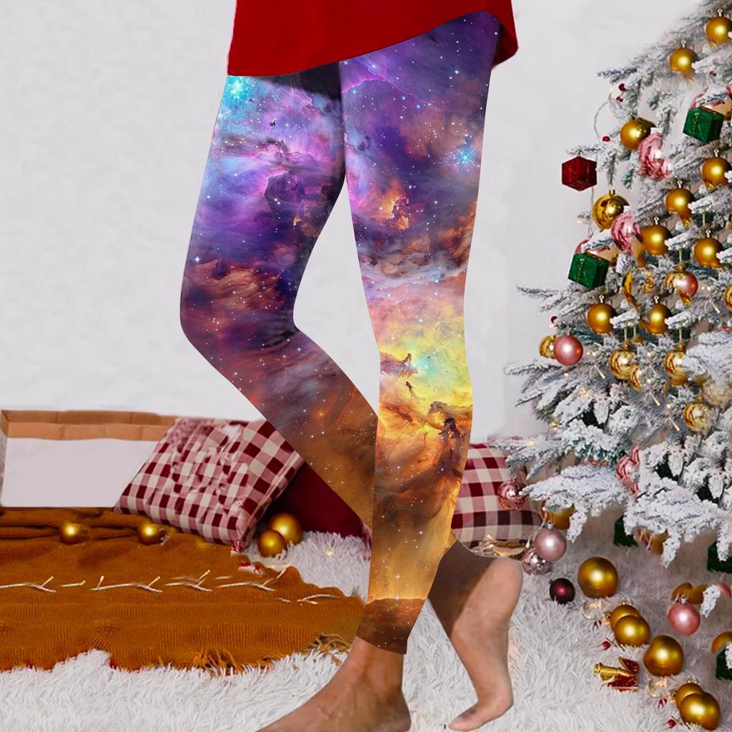 Women's Fashionable Printed Elastic Waist Slim Fit Elastic Yoga Casual Pants