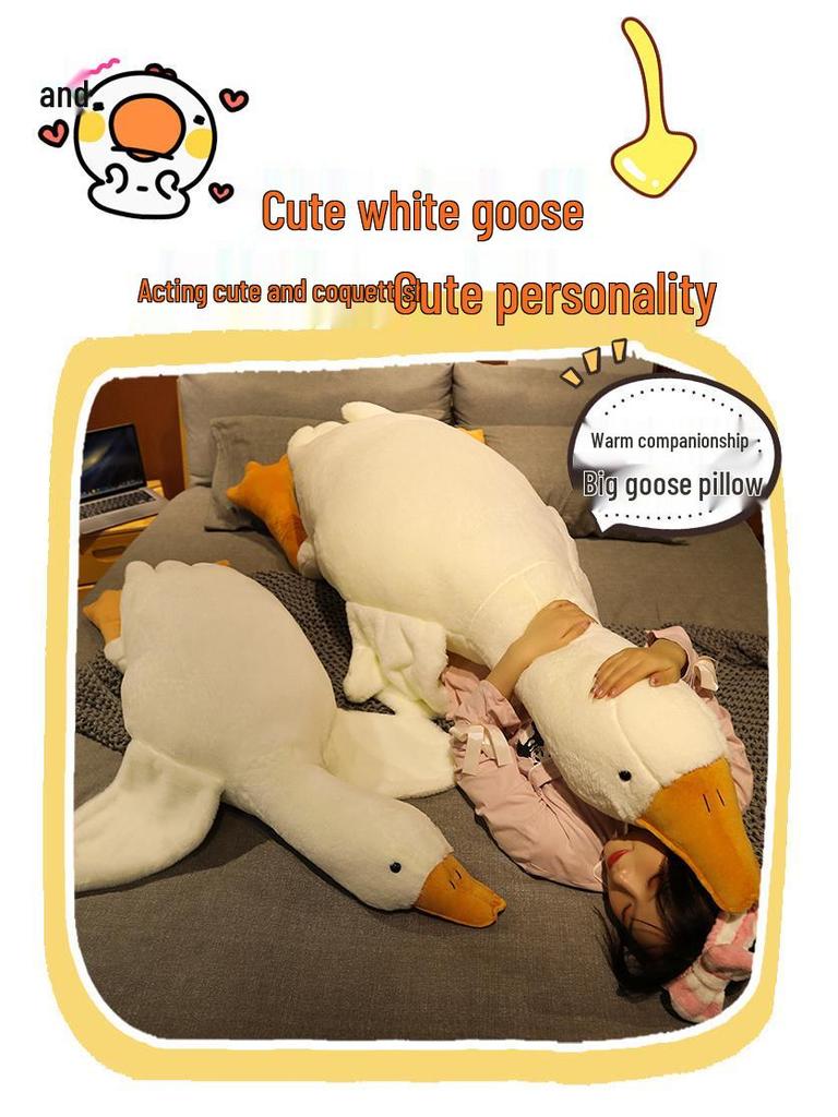 Adorable White Goose Plush Toy - Cute Sleeping Pillow & Birthday Gift