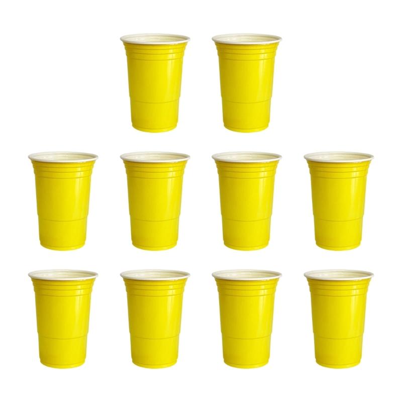 10Pcs Plastic Party Drinking Cups Disposable Beer Beverage Cup Drinkware For Cold And Hot Drinks At Gatherings
