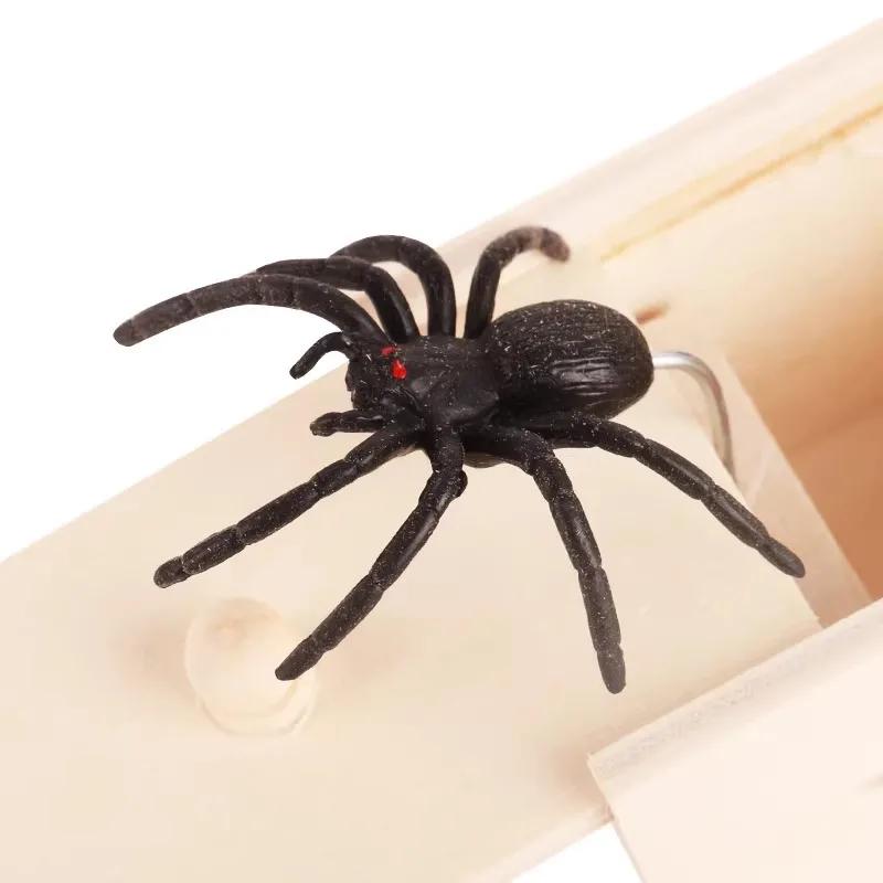 Wooden Prank Trick Surprise Toy Scare Toy Box Gag Spider Pranks Stuff Toys Home Office Kid Friend Play Joke Gift Surprising Box
