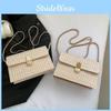 New Knitted Bamboo Bag Korean Version Fashion Shoulder Bag Urban Design Medium Square Bag