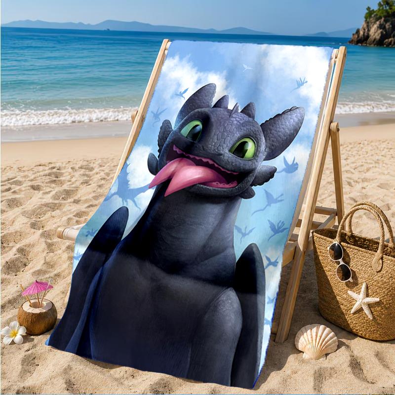 Dragon Taming Adventure Beach Towel, Super Soft Microfiber, Perfect Gift for Her/Him, Birthday, for Pool, Beach, Travel, Decor Beach Party