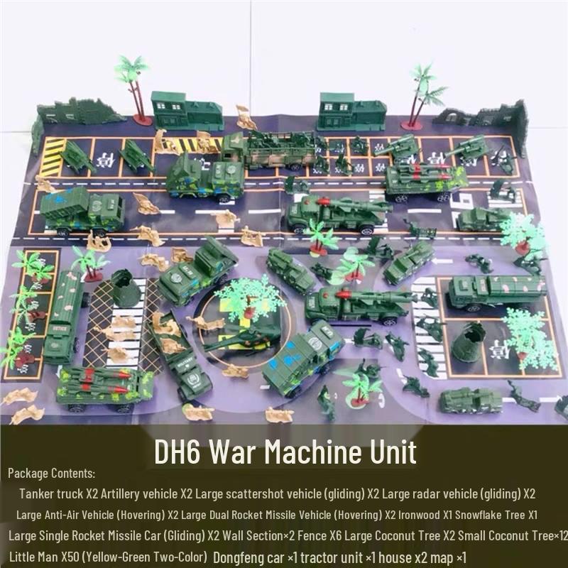 80s Nostalgic Toy Soldiers Sandbox Set: WWII Model Tank Battle for Kids