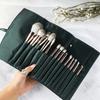 14-Piece Green Cloud Makeup Brush Set, Extra Large Powder Brush, Concealer Brush, Full Set for Students, Affordable High-Quality Portable Brushes