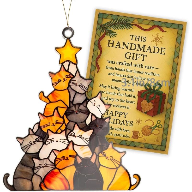 Durable Acrylic Cats Shape Pendant with Vibranted Paint for Festival Home Decors and Wall Hanging Application