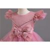 Toddler Princess Dress With Tail Puff Sleeve Elegant Party Dress For Girls Party Gown Wedding Dress For Girls Special Occasion Dress