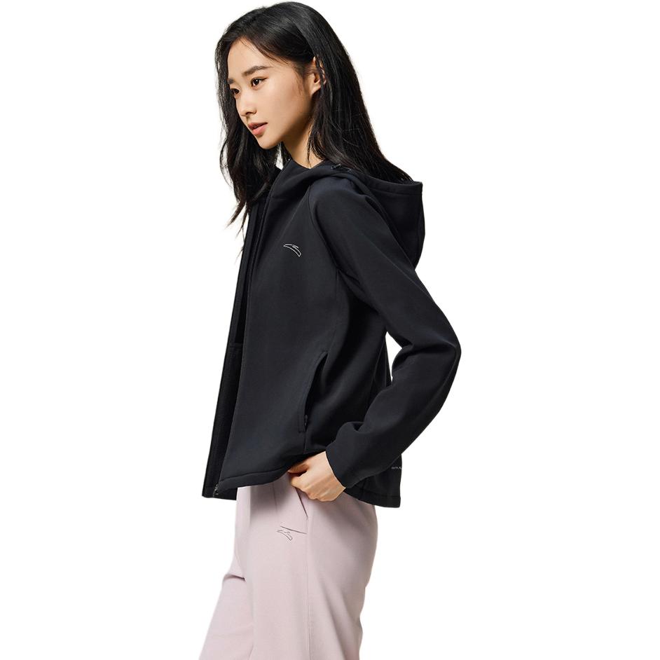 Anta Solid Color Zip Hooded Versatile Casual Sports Jacket Women jackets 962535601-6