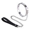 FISTSX High Quality 304 Stainless Steel Collar with Metal Chain Leash BDSM Bondage Kit Metal Collar Restraint Sex Toys