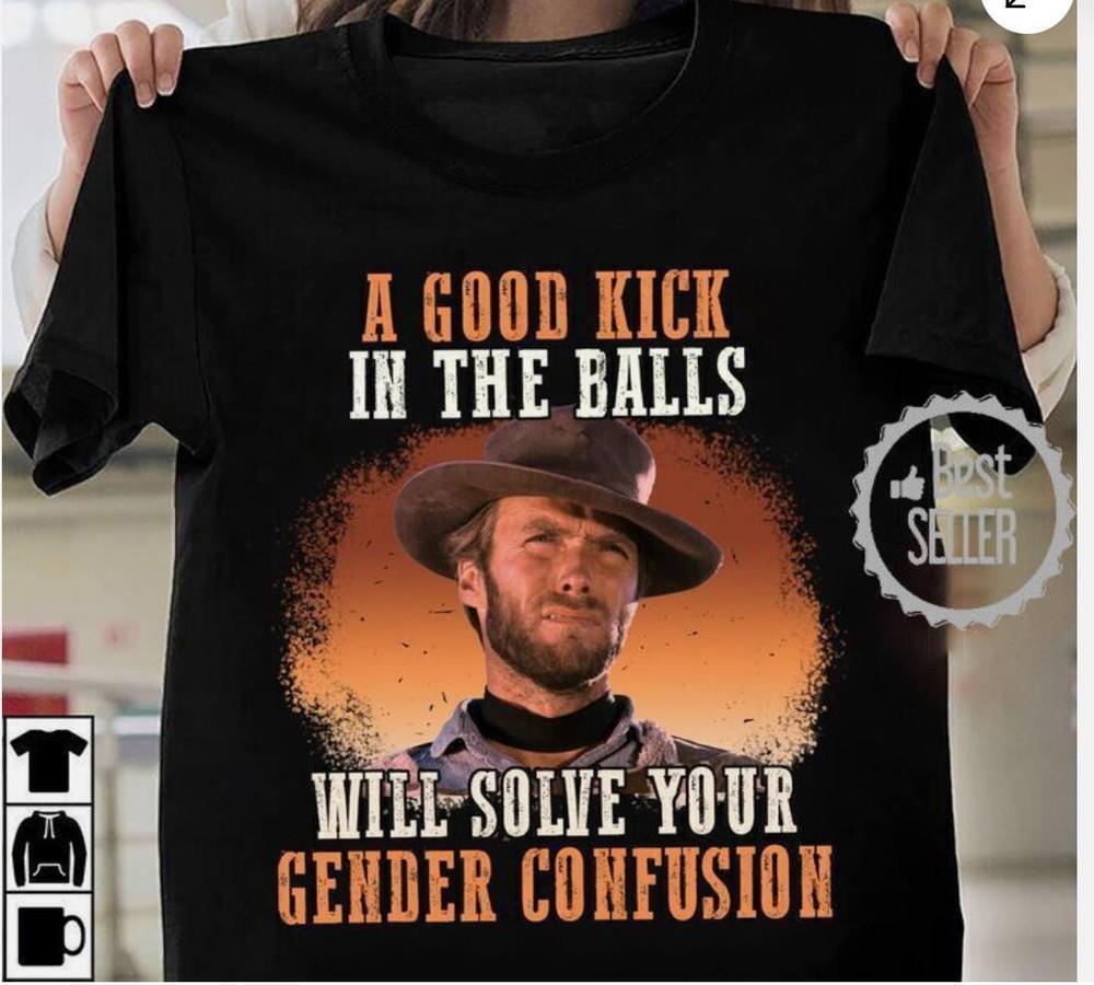 Хороший пинок под зад Рубашка Клинта Иствуда Черная Унисекс S-5XL Унисекс Футболка XL