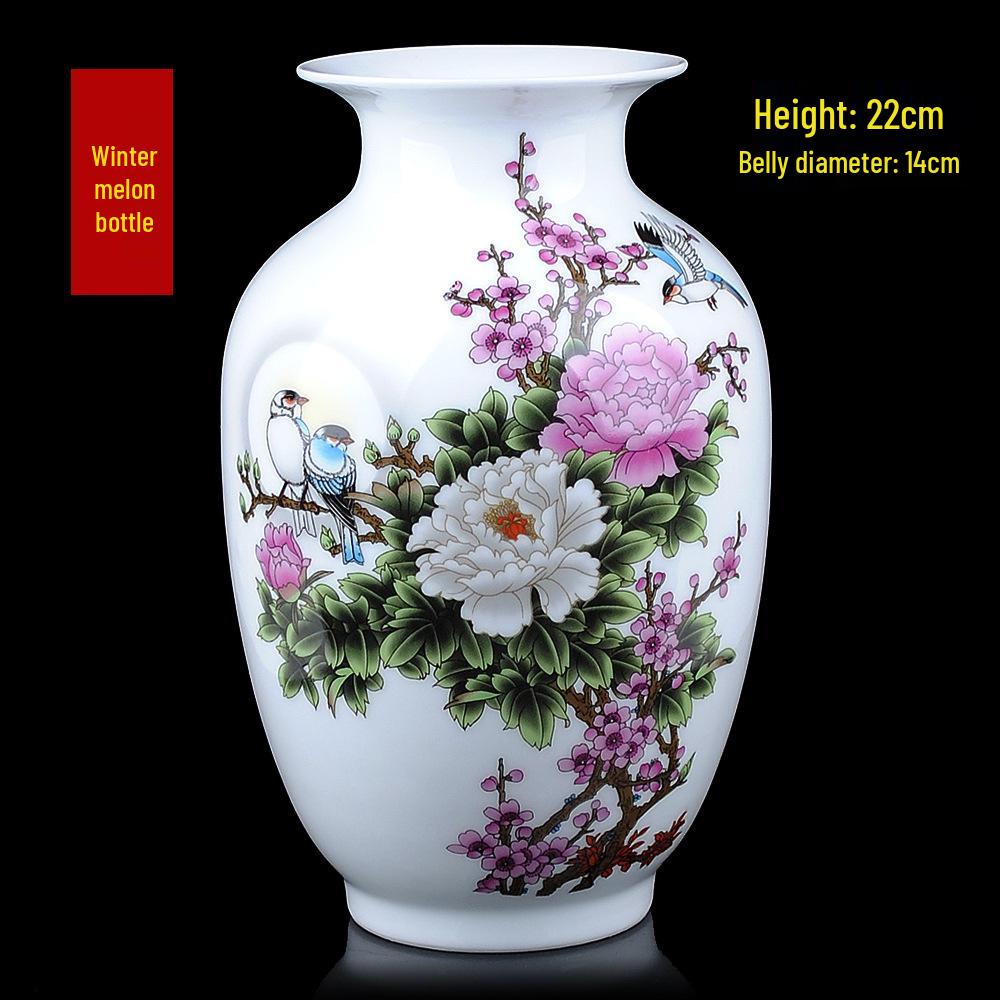 Modern Minimalist Ceramic Vase for Dried Flowers - Porcelain Ornament for Living Room Decor