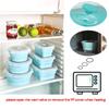 4pc Round Silicone Folding Lunch Box Set Microwave Folding Bowl Portable Folding Food Container Box Salad Snack Bowl with Lid