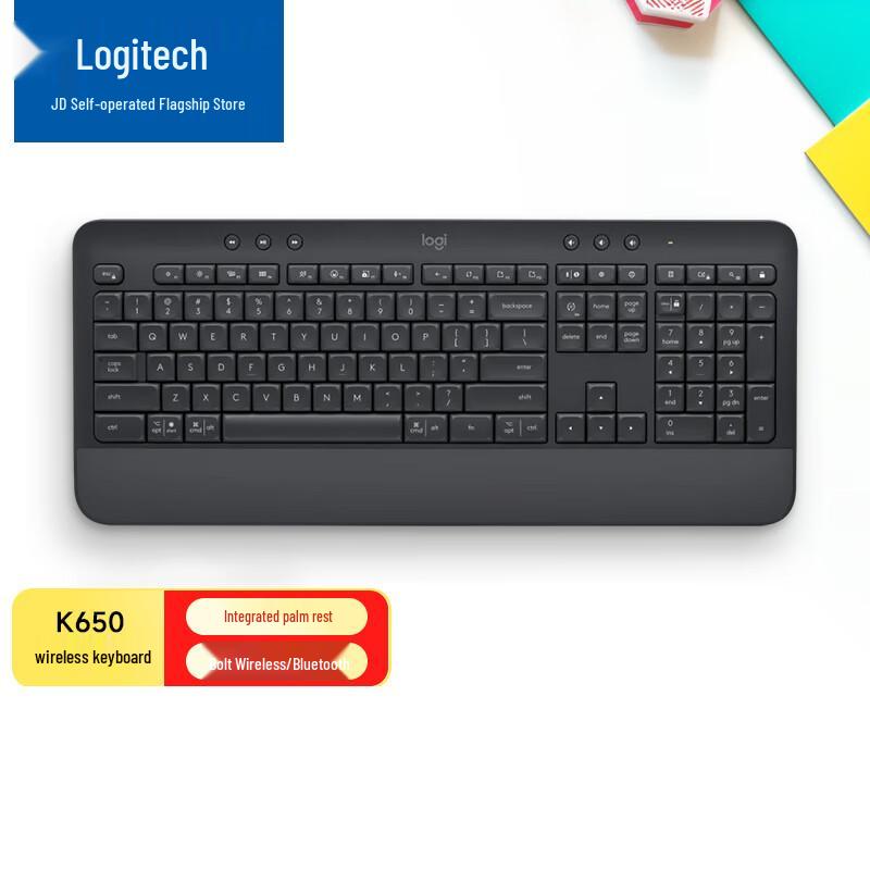 

Logitech K650 Dual Mode Wireless Keyboard with Palm Rest