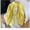Elegant Back Slit Strap Splicing Lace Sunscreen Shirt Long Sleeved Loose Jacket for Women's Bow Tie Summer Fashion Thin Loose Fit Shirt Sweet Blouse