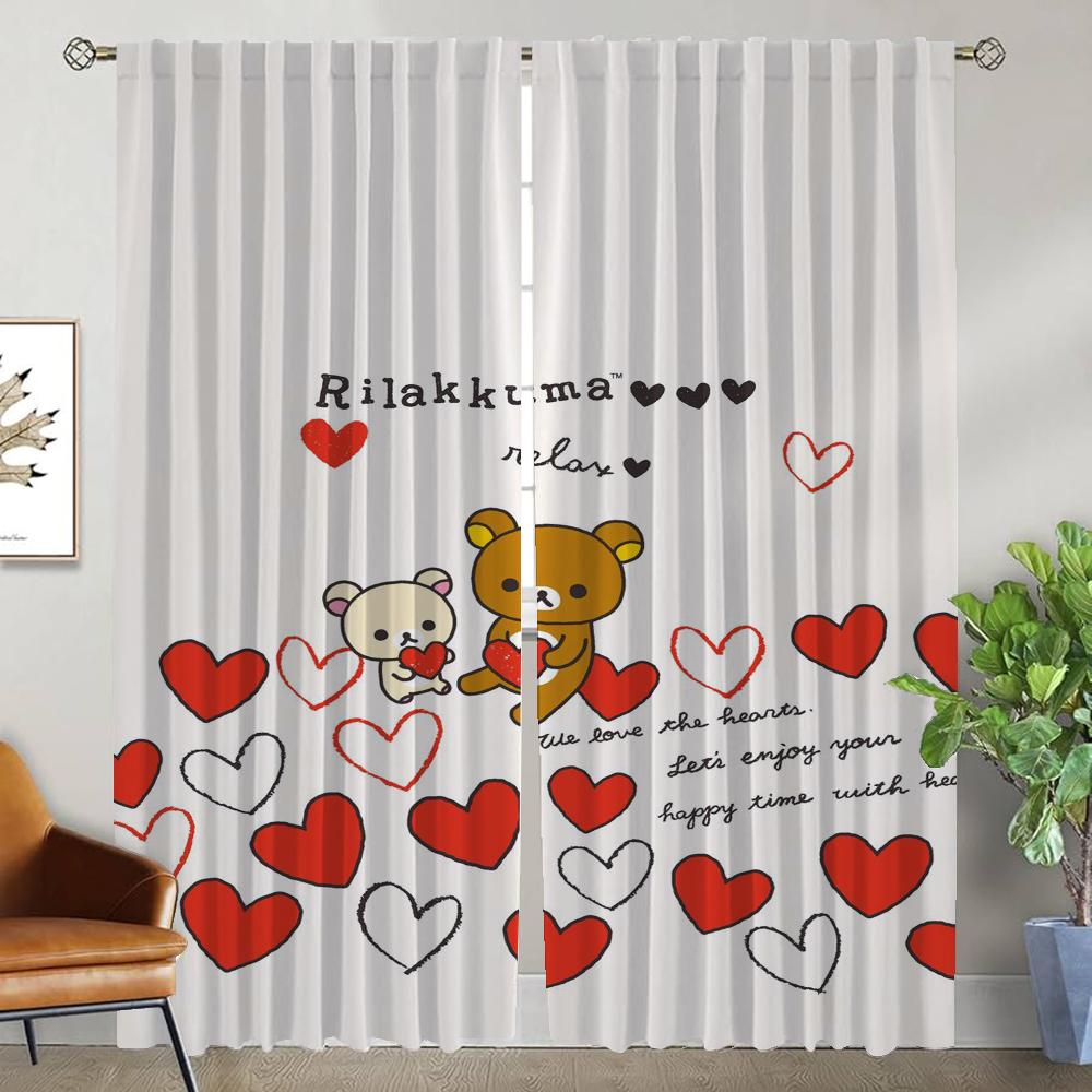 Rilakkumaes Kitchen Curtains for Living Room Curtain Partition Halloween Decoration Home Interior Curtains 2 Pieces Shades Child