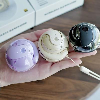 Malá kulatá Bluetooth sluchátka s potlačením hluku, bezdrátová 5.4 sluchátka s ušním háčkem, Bluetooth