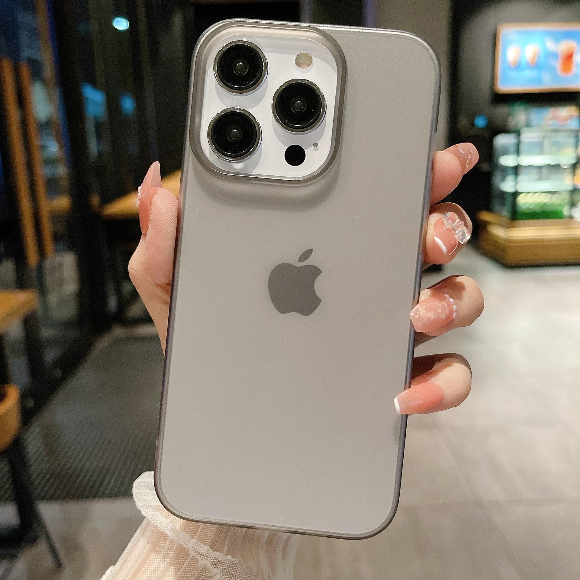 

Прозрачный матовый жесткий ПК чехол для телефона для iPhone 16 15 14 13 12 Pro Max Plus Полупрозрачный тонкий скин Ударопрочный полная защита For iPhone 16 Pro