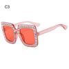 Crystal Oversized Sunglasses for Women Rhinestone Square Diamond Sun Glasses Retro Big Frame Sparkling Eyewear  New