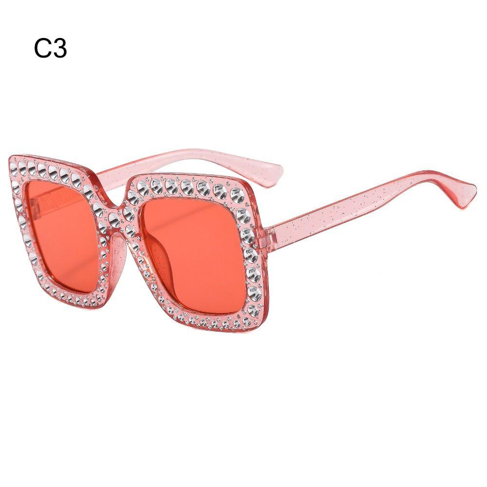 Crystal Oversized Sunglasses for Women Rhinestone Square Diamond Sun Glasses Retro Big Frame Sparkling Eyewear  New