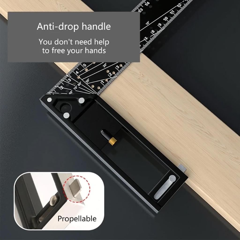 Tooltekt Square, 2024 New Woodworking Square Ruler, Multifunctional Right Angle Ruler, Multi-Angle Measuring Ruler Professional Measuring Tool, L