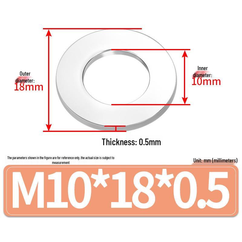 Jin Juntai Thick & Thin Stainless Steel Flat Washer, Round M10-M36