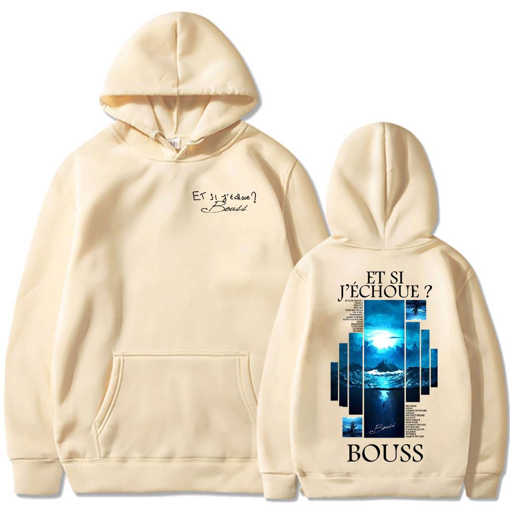 Rapper BoussEt Si J'echoue Album Hoodies Men's Women Hip Hop Fashion Pop Music Sweatshirts Casual Vintage Oversized Pullovers