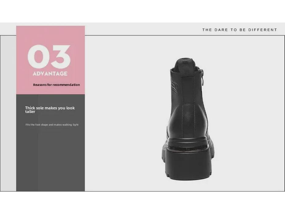 Dámské kotníkové boty na silné platformě zvyšující výšku, móda podzim/zima 2024.