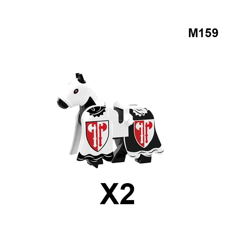 Military Building Blocks Medieval Solider Knights Equipments Mount War-Horse Wolf Flag Vests Shields Fiery Dragon Mini Brick Toy